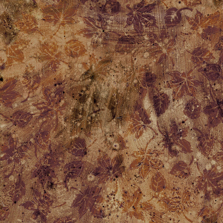 Flourish Quilt Fabric - Stucco Leaf Blender in Brown - 1649 29336 A