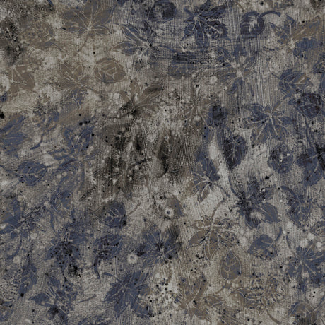 Flourish Quilt Fabric - Stucco Leaf Blender in Charcoal Gray - 1649 29336 KJ