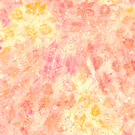 Flourish Quilt Fabric - Stucco Leaf Blender in Coral Pink/Orange - 1649 29336 C