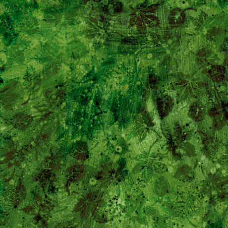 Flourish Quilt Fabric - Stucco Leaf Blender in Forest Green - 1649 29336 F