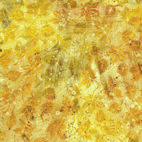 Flourish Quilt Fabric - Stucco Leaf Blender in Gold - 1649 29336 SK