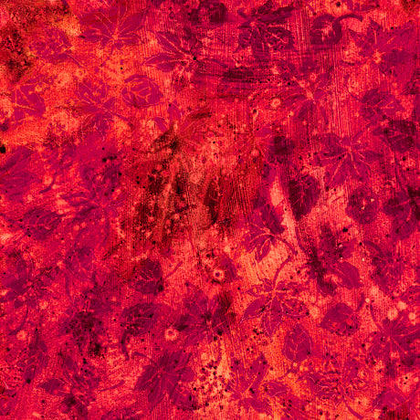 Flourish Quilt Fabric - Stucco Leaf Blender in Red - 1649 29336 R