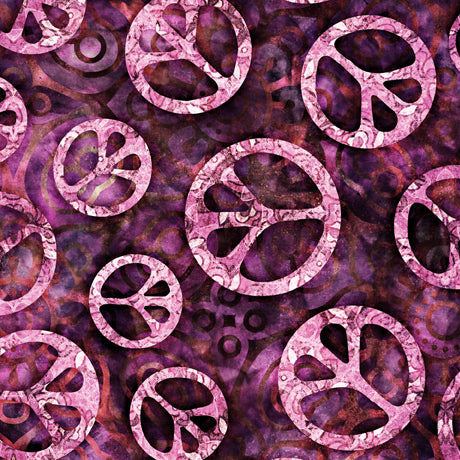 Flower Child - Tossed Peace Sign in Purple - 2600 29449 V
