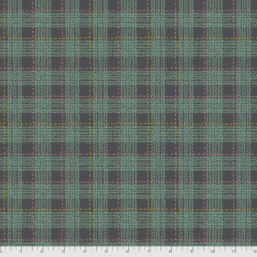 Forest Floor Quilt Fabric - Plaid in Gray - PWRH023.GRAY