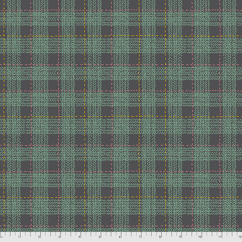 Forest Floor Quilt Fabric - Plaid in Gray - PWRH023.GRAY