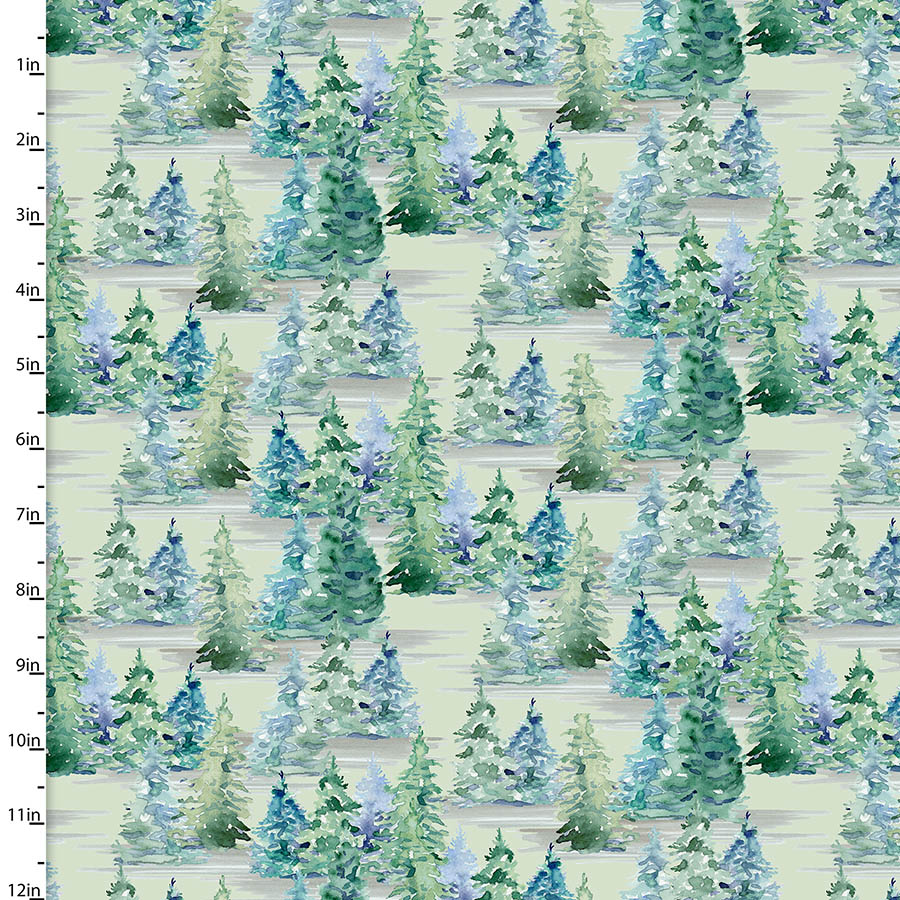 Forest Friends Quilt Fabric - Trees in Green - 18679-GREEN