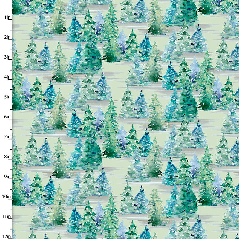 Forest Friends Quilt Fabric - Trees in Green - 18679-GREEN