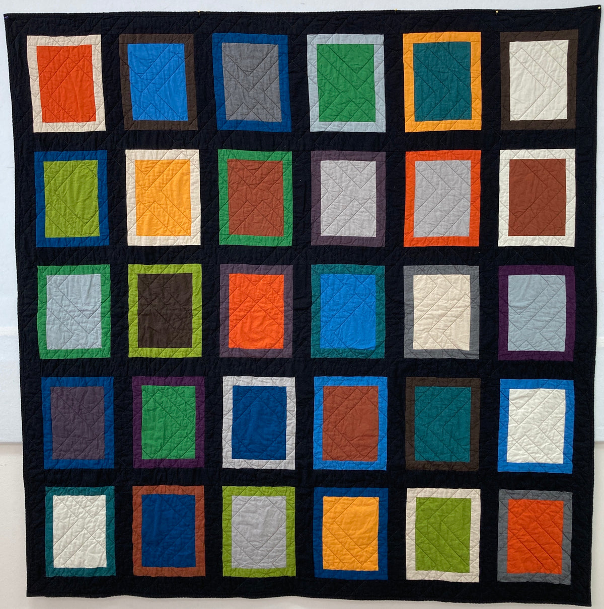 Framed Boxes Quilt Kit featuring Peppered Cottons - PEP-KIT