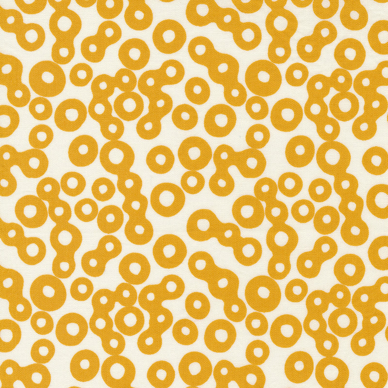 Frisky Quilt Fabric - Floating (Rings) in Creamy Cream/Gold - 1772 11
