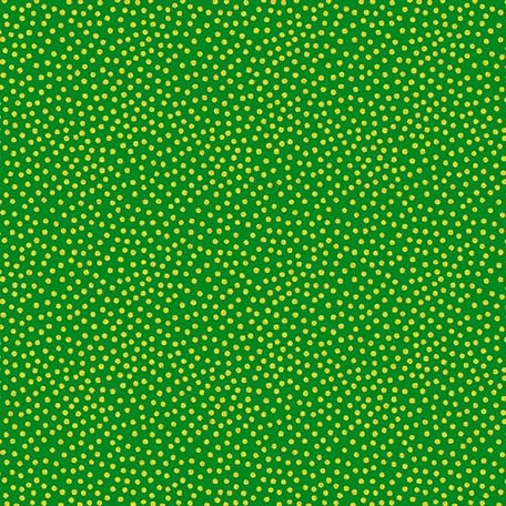 Garden Pindot Metallic Quilt Fabric - Metallic Gold Dots on Green - CM1065-EMER-D