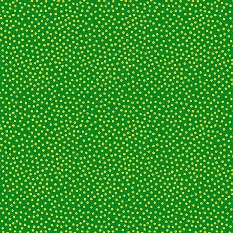 Garden Pindot Metallic Quilt Fabric - Metallic Gold Dots on Green - CM1065-EMER-D