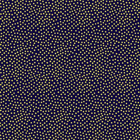 Garden Pindot Metallic Quilt Fabric - Metallic Gold Dots on Navy Blue - CM1065-NAVY-D