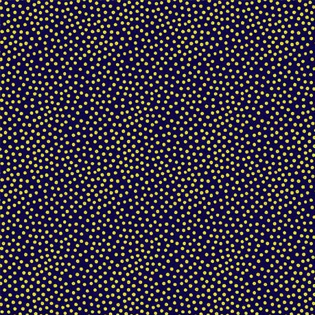 Garden Pindot Metallic Quilt Fabric - Metallic Gold Dots on Navy Blue - CM1065-NAVY-D