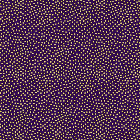 Garden Pindot Metallic Quilt Fabric - Metallic Gold Dots on Purple - CM1065-PURP-D