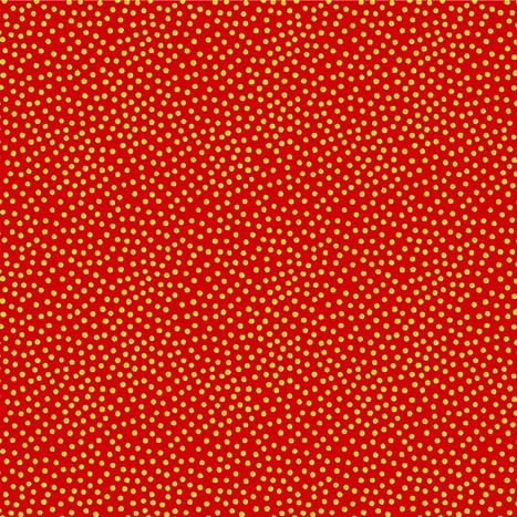 Garden Pindot Metallic Quilt Fabric - Metallic Gold Dots on Paprika Red - CM1065-PAPR-D