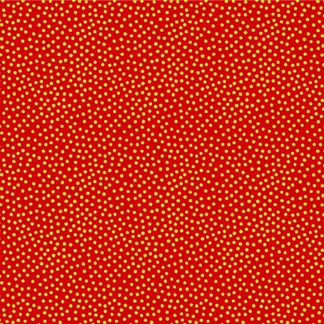 Garden Pindot Metallic Quilt Fabric - Metallic Gold Dots on Paprika Red - CM1065-PAPR-D