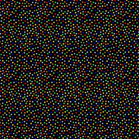 Garden Pindot Quilt Fabric - Brite Multi Dots on Black - CX1065-BRIT-D