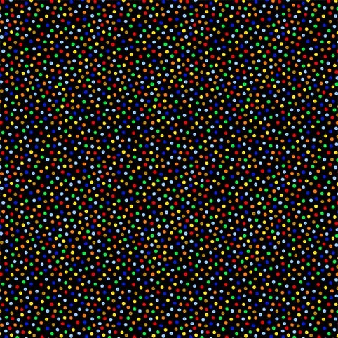 Garden Pindot Quilt Fabric - Brite Multi Dots on Black - CX1065-BRIT-D