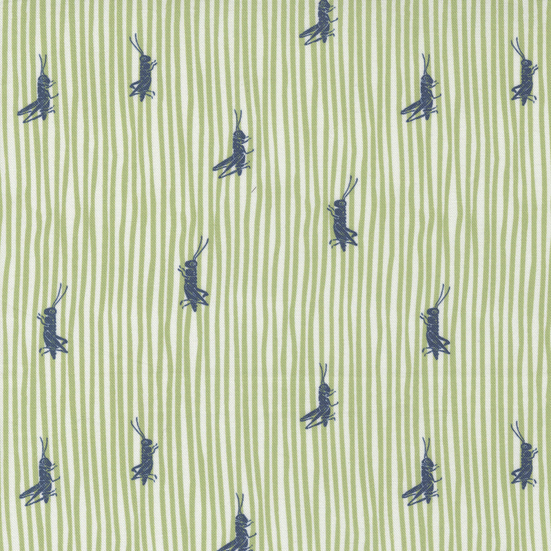 Garden Society Quilt Fabric - Grasshopper in Pistachio Green - 11897 17