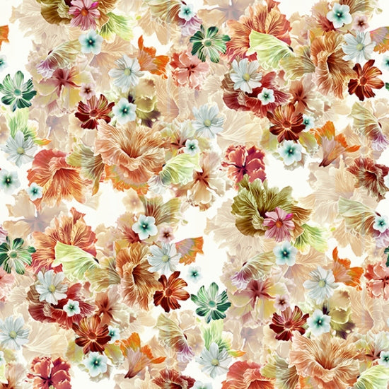 Garden State of Mind Quilt Fabric - Realistic Floral in Bluff - S4756-511 - Hoffman Challenge 2020
