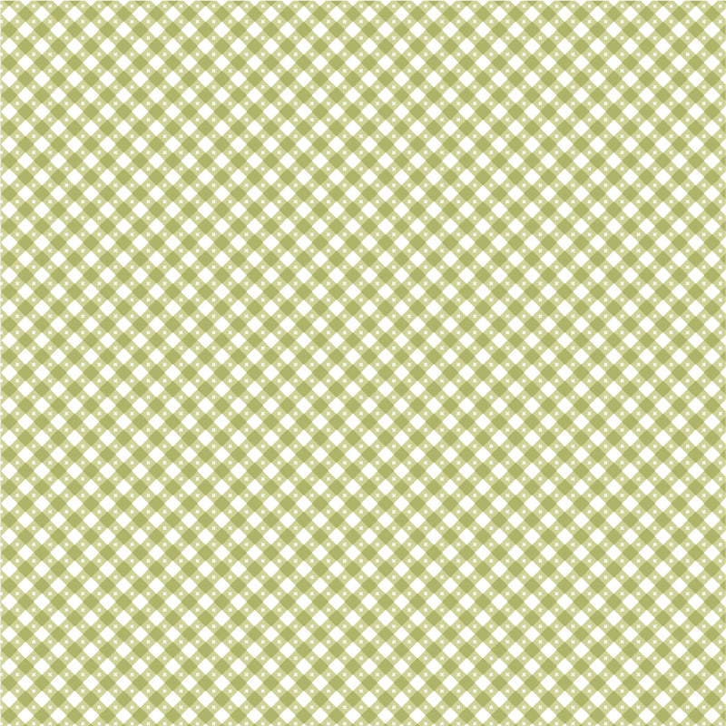 Gingham Picnic Quilt Fabric - Grass Green - GP21214