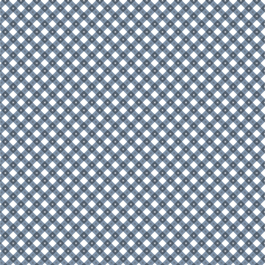 Gingham Picnic Quilt Fabric - Liberty Blue - GP21212
