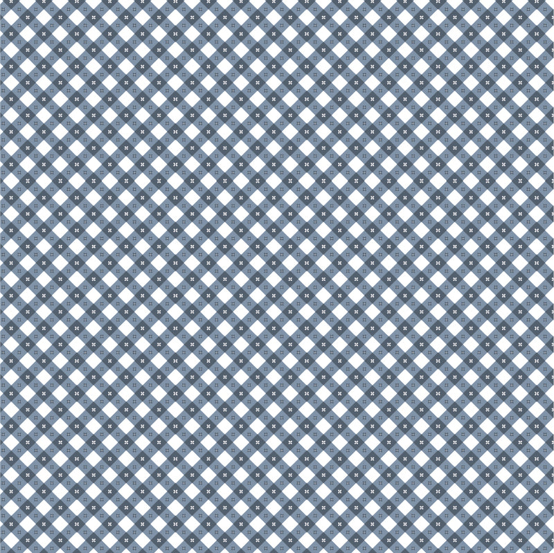 Gingham Picnic Quilt Fabric - Liberty Blue - GP21212