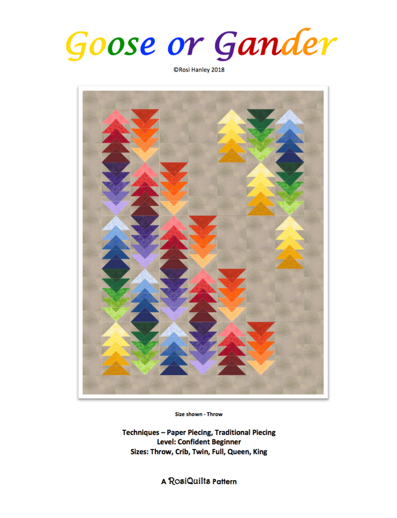 Digital Download: Goose or Gander Quilt Pattern by Rosi Hanley