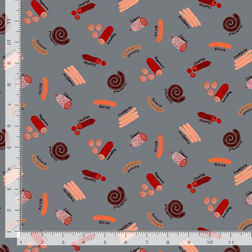 Got Wood Quilt Fabric - Sausage in Pewter Gray - STELLA-D2413 PEWTER