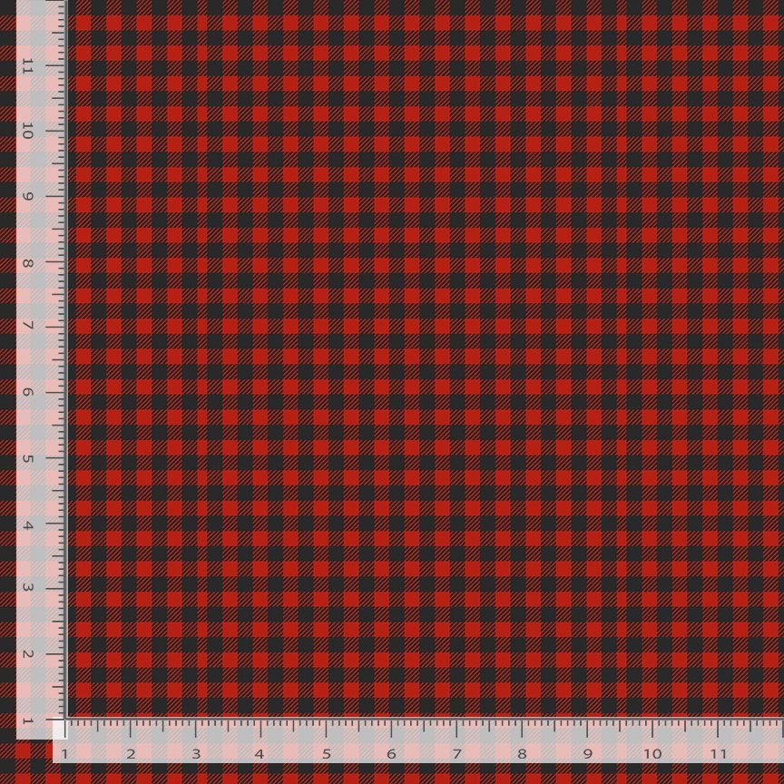 Got Wood Quilt Fabric - Shepherd Check in Ruby Red/Black - STELLA-D2411 RUBY