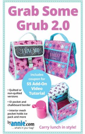Grab Some Grub 2.0 Lunch Bag Pattern - PBA 2352