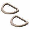 By Annie Bag Hardware - 1" D-Ring, Flat, set of two, Antique Brass - HAR1-DR-TWO