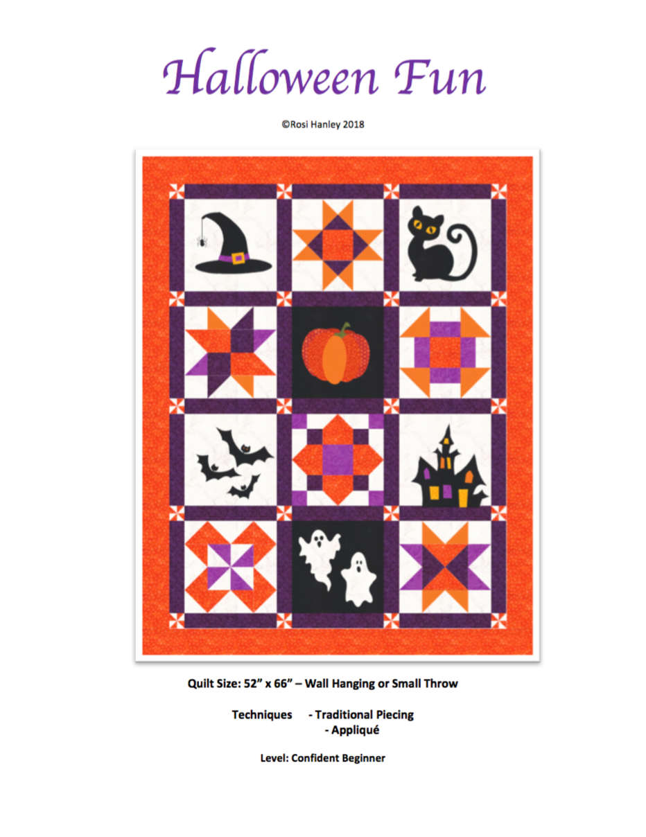 Digital Download: Halloween Fun Quilt Pattern by Rosi Hanley