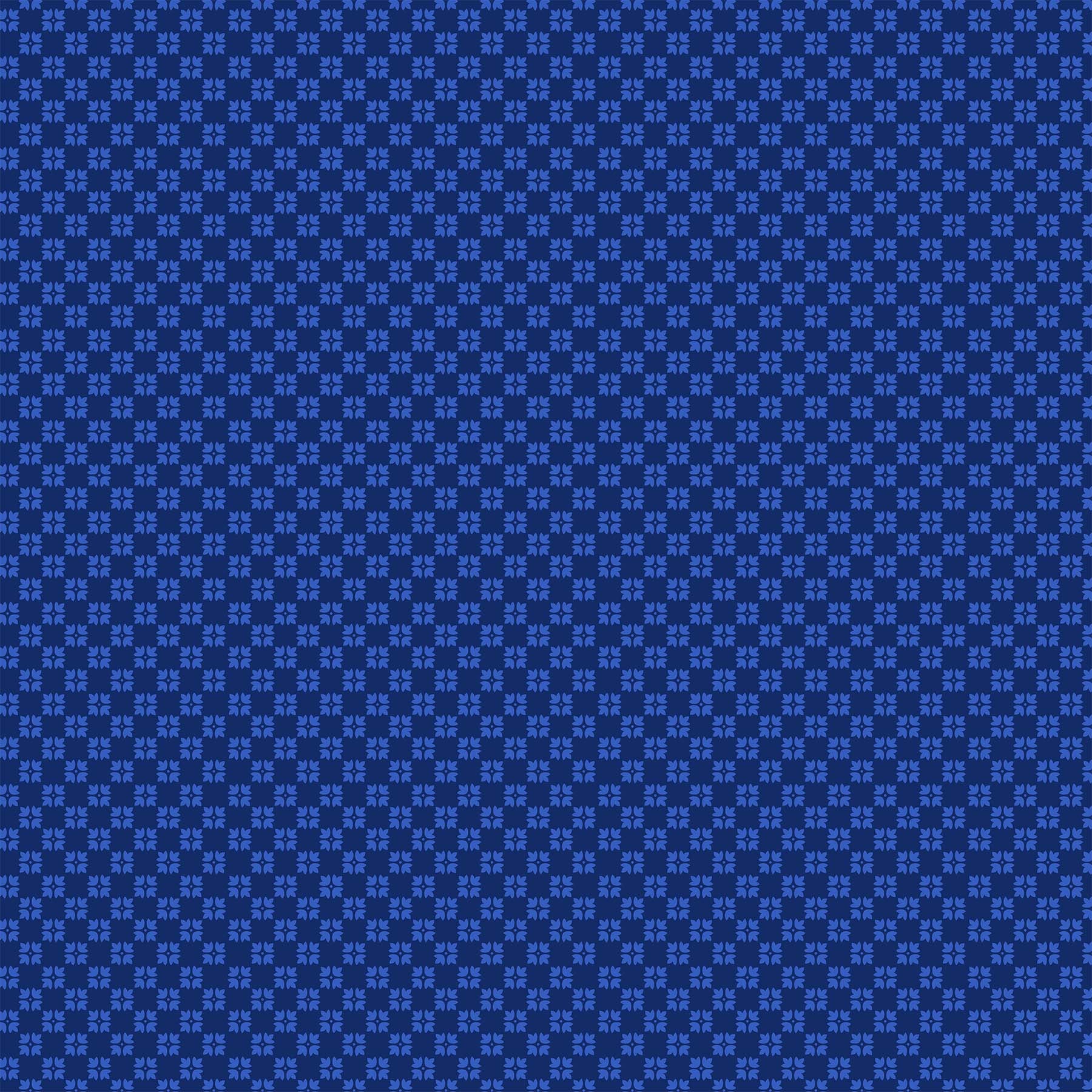Hampton Court Quilt Fabric - Patterned Check in Navy Blue - 90591-42