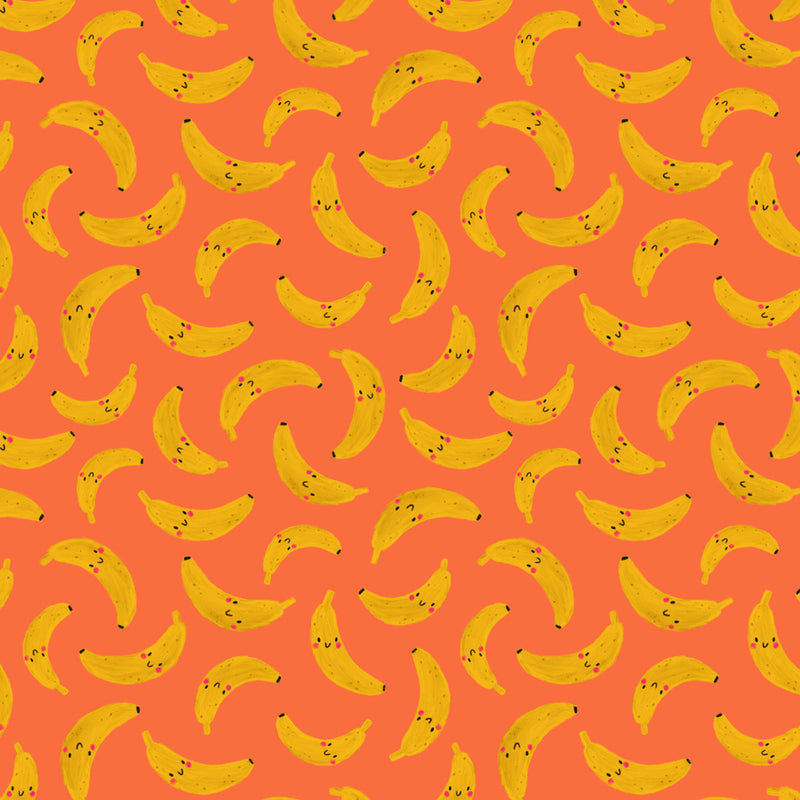 Happy Fruit Quilt Fabric - Bananas in Yellow/Orange - HAPP 2063