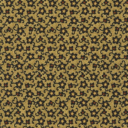 Henderson Street Quilt Fabric - Floral Vines in Gold - AZU-20517-133 GOLD