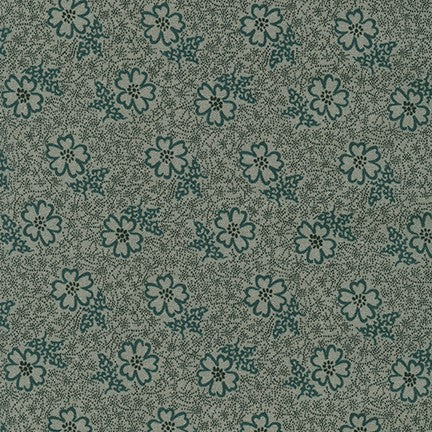 Henderson Street Quilt Fabric - Outlined Flower in Grey/Gray - AZU-20513-12 GREY