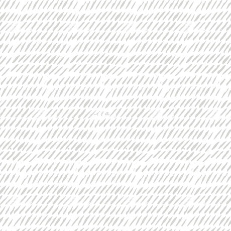 Hippity Hop Quilt Fabric - Diagonal Dashes in White/Gray - 1649 29220 Z