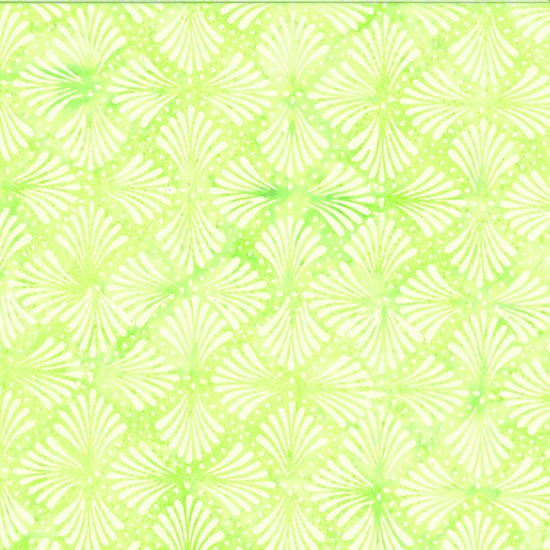 Hoffman Bali Batik Quilt Fabric - Art Deco Fans in Lime Green - T2442-71 LIME