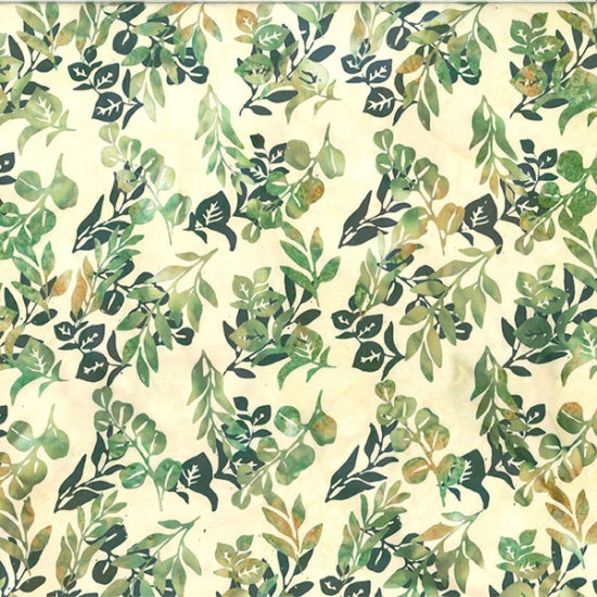 Hoffman Bali Batik Quilt Fabric - Mixed Foliage in Sprout Green/CreamHoffman Bali Batik Quilt Fabric - Mixed Foliage in Sprout Green/Cream T2395-227