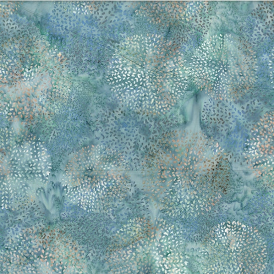 Hoffman Bali Batik Quilt Fabric - Petal Circles in Big Sur Blue - U2502-550