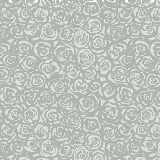 Hoffman Bali Batik Quilt Fabric - Roses in Mist Gray - U2504-521