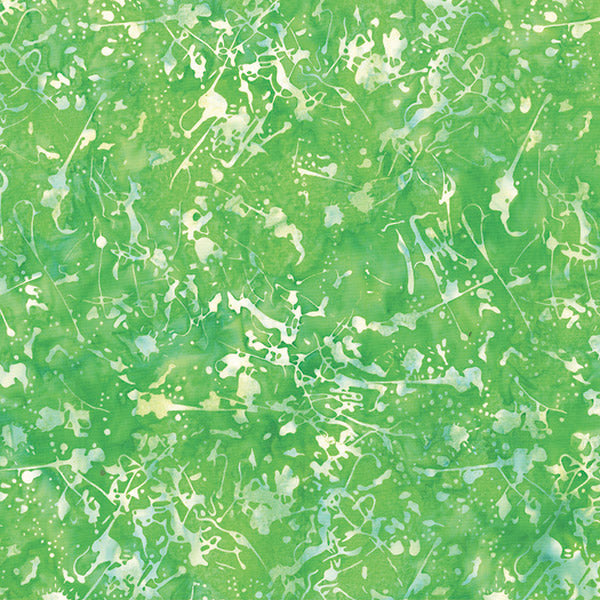 Hoffman Batik Batik Quilt Fabric - Paint Splatter in Kelly Green - 2174-354