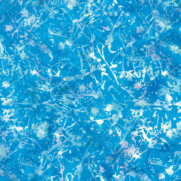 Hoffman Batik Batik Quilt Fabric - Paint Splatter in Opal Blue - Q2174-132