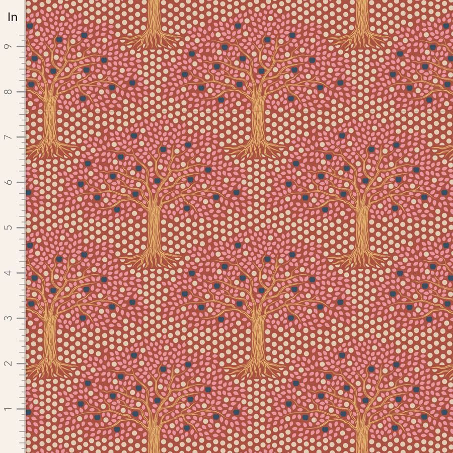 Hometown Quilt Fabric by Tilda - Applegarden in Rust - 100465