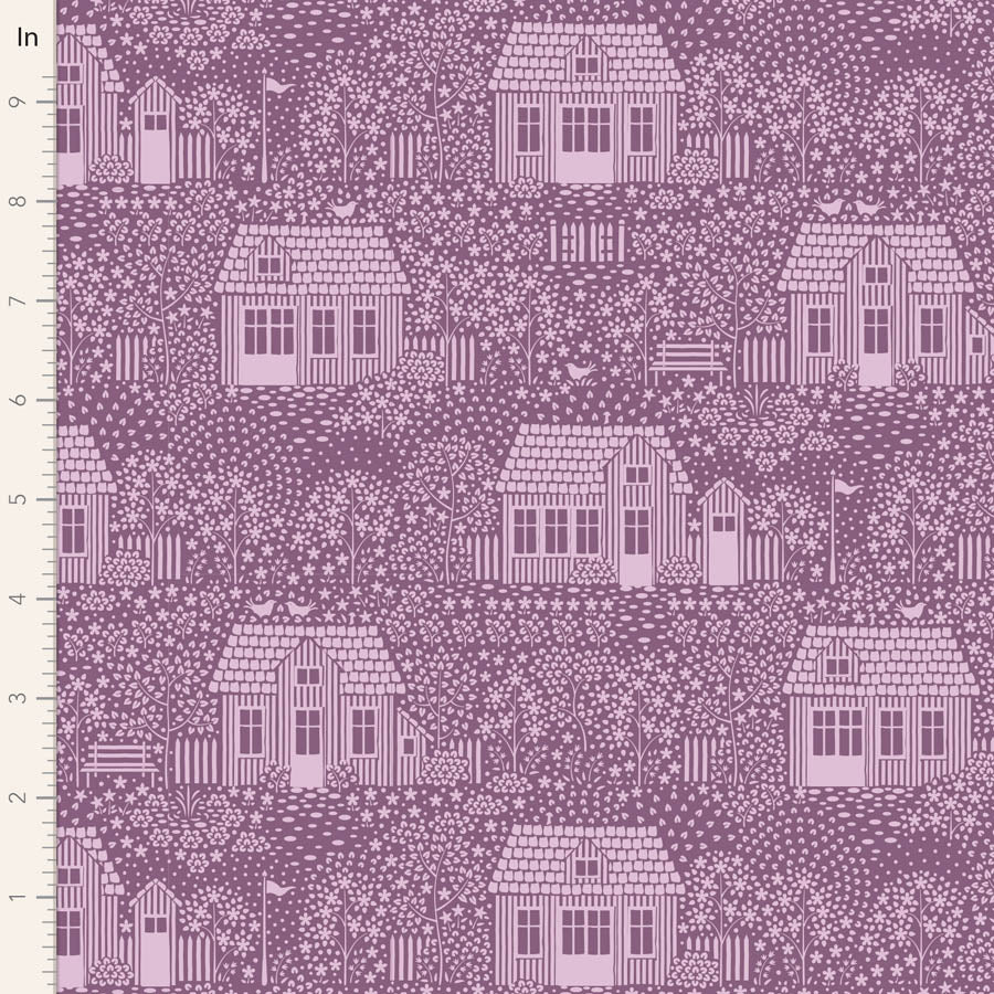 Hometown Quilt Fabric by Tilda - My Neighborhood Blender in Lilac Purple - 110062