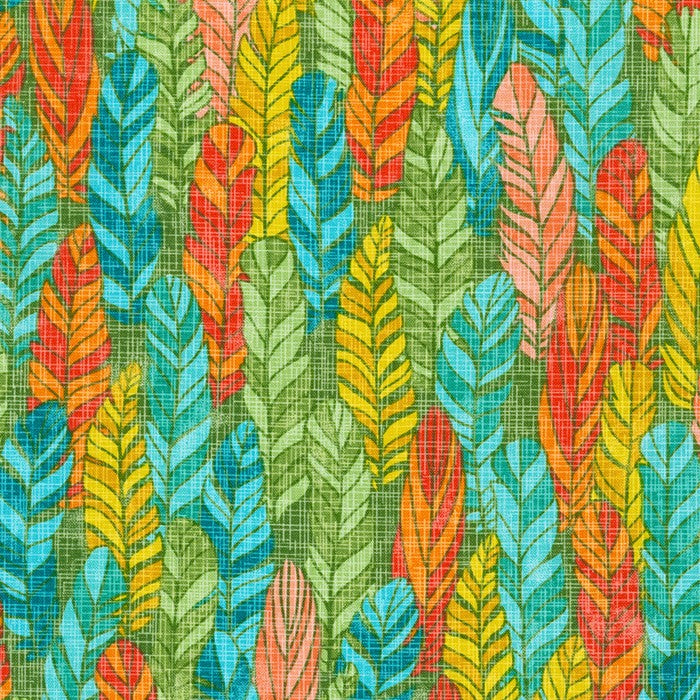 Horizon Quilt Fabric - Feathers in Tropical Multi - SRK-21179-197 TROPICAL