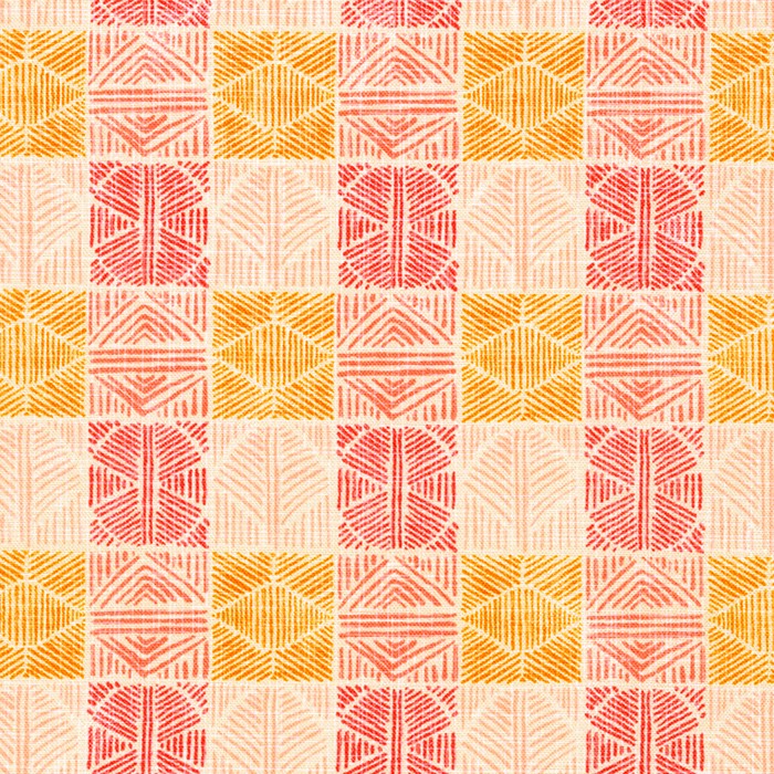 Horizon Quilt Fabric - Leaf Tiles in Peach Orange - SRK-21181-144 PEACH