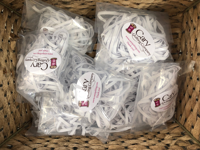 "Elastic: 1/4" Wide Elastic: 10 yards per bag