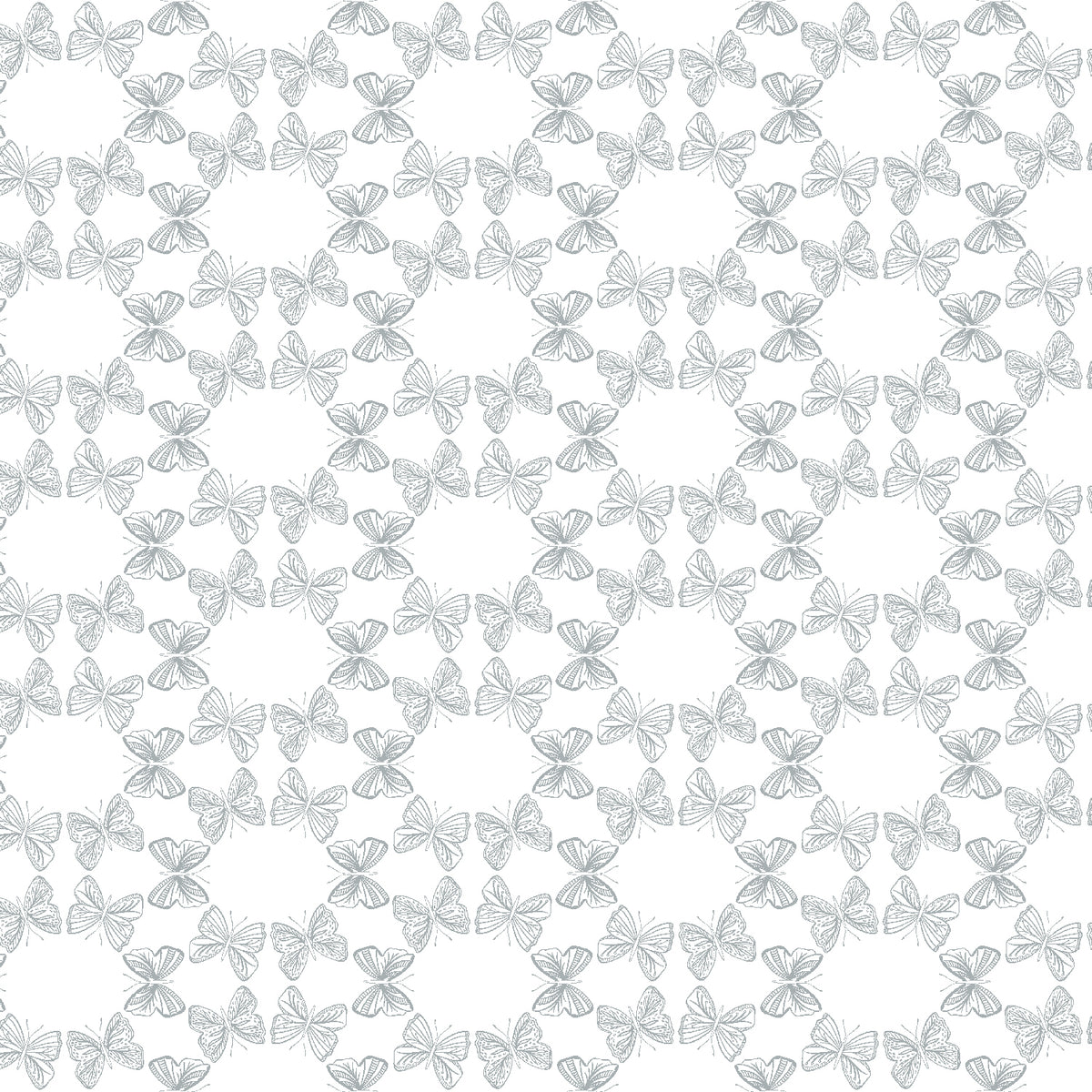 I'll Watch You Fly Quilt Fabric - Dance Butterfly Circles in White Whisper Gray/White - LM103-WW3